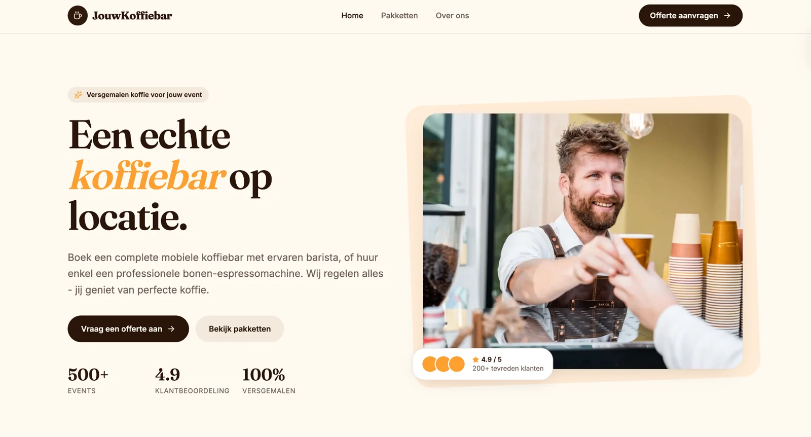 De vernieuwde website van JouwKoffiebar